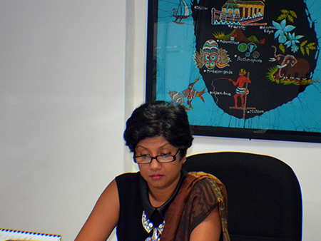 Dr. Malini saba at her office in Srilanka