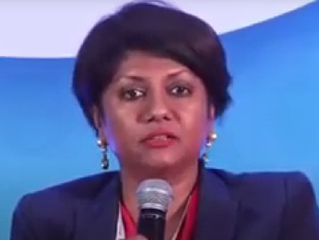 Dr. Malini Saba sharing her expertise during a conference on Women entrepreneurship