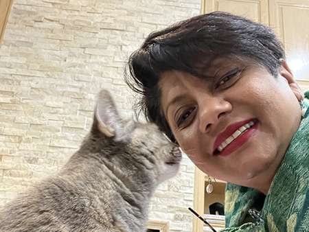 Dr. Malini Saba with her Cat