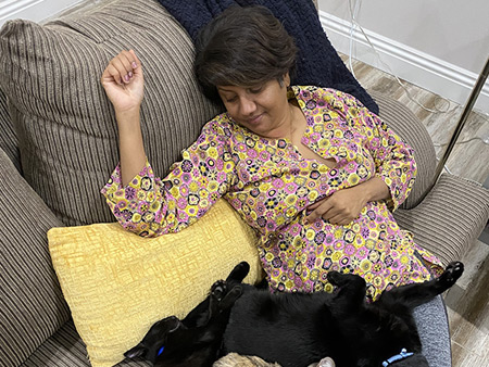 Dr. Malin saba with her Pets 2