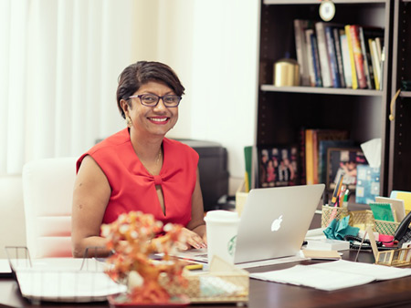 Dr. Malini Saba at her office in USA